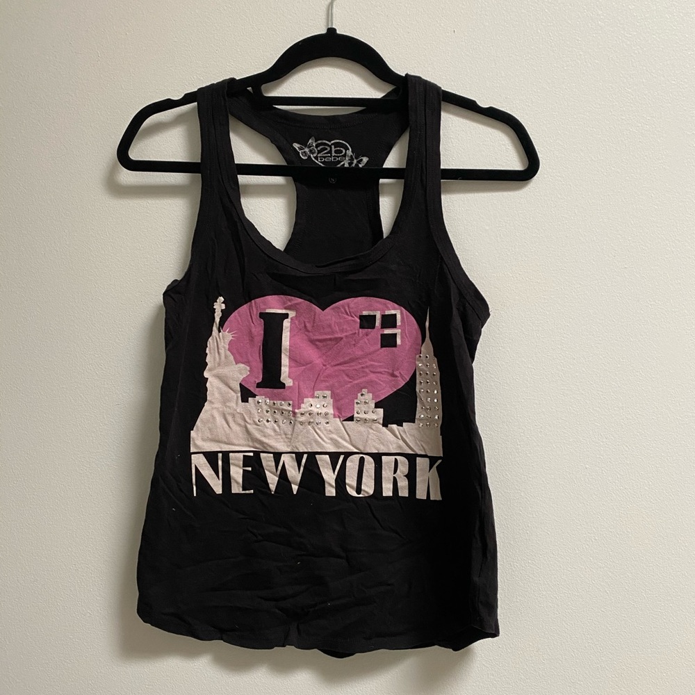 2b bebe New York Studded Racerback Tank Top